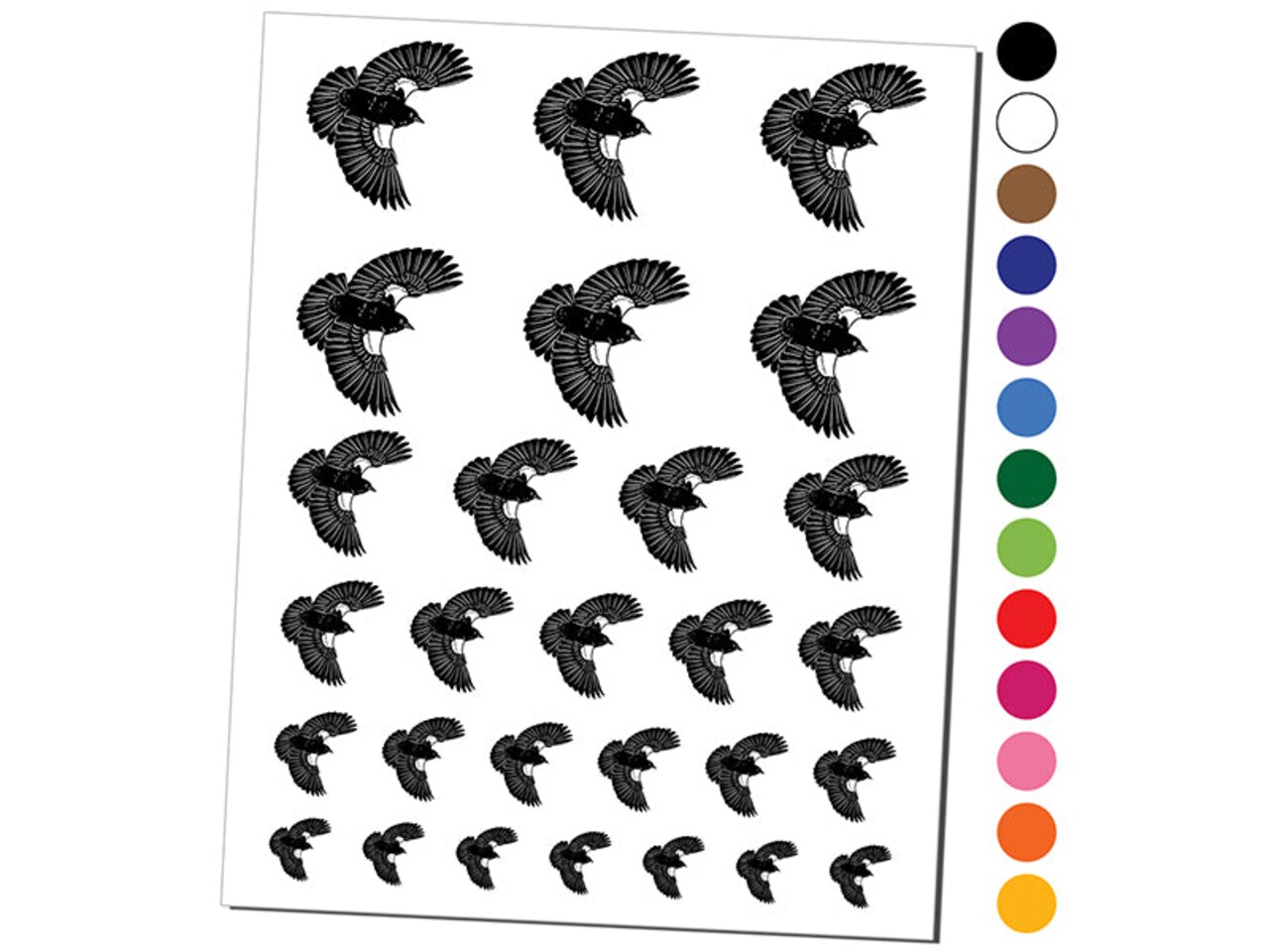Red-Winged Blackbird Bird Flying Temporary Tattoo Water Resistant Fake Body Art Set Collection